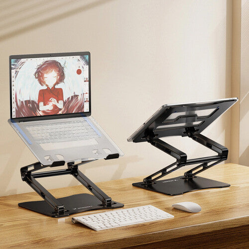Wozinsky WRS-CPY75DSB Aluminiumsstativ til Laptop og Tablet + Gratis Smartphone-stativ - Sort