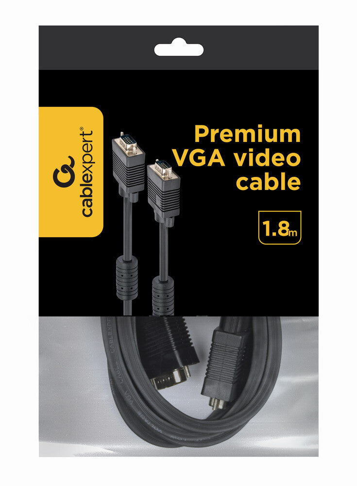 Gembird 1.8m HD15 M/M VGA kabel 1,8 m VGA (D-Sub) Sort