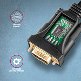 Axagon ADS-1PQN USB-A 2.0 - serial RS-232 DB9-M FTDI adapter cable 1.5m - Adapter - Digital/Daten serielkabel Sort 1,5 m USB Type-A