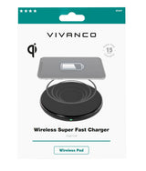 Vivanco QICHARPADVV15WBK Smartphone Sort USB Trådløs opladning Hurtig opladning Automatisk, Indendørs