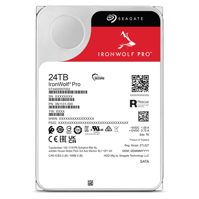 Seagate IronWolf Pro ST24000NT002 harddisk 24 TB 7200 rpm 512 MB 3.5" Serial ATA III