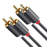 Ugreen 10518 lydkabel 2 m 2 x RCA Sort, Guld, Rød, Hvid