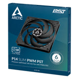 ARCTIC P14 Slim PWM PST Computerkabinet Ventilator 14 cm Sort 1 stk