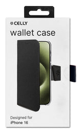 Celly WALLY1078 mobiltelefon etui 15,5 cm (6.1") Tegnebogsetui Sort