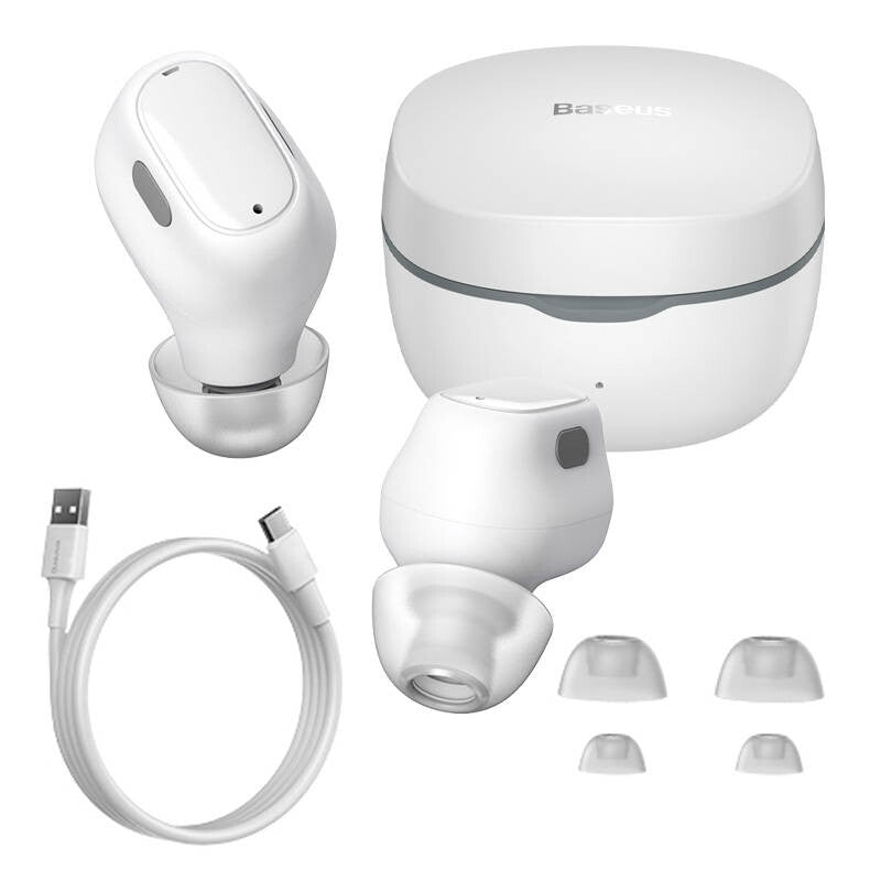 Baseus WM01 Headset Trådløs I ørerne Opkald/musik USB Type-C Bluetooth Hvid