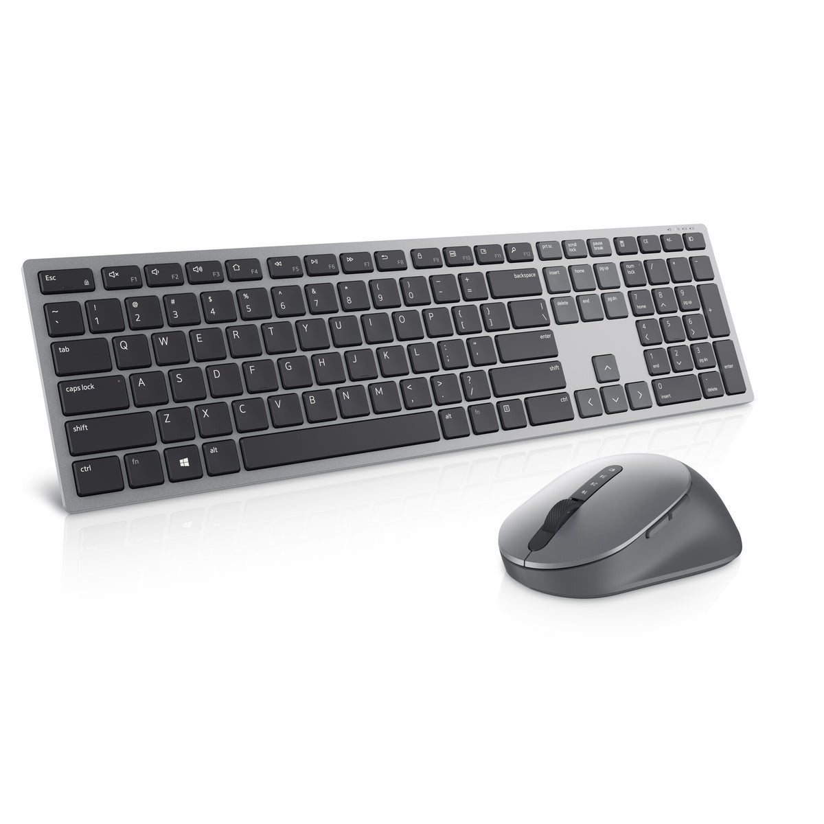 DELL KM7321W tastatur Mus inkluderet Kontor RF trådløs + Bluetooth QWERTY US International Grå, Titanium