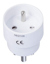 E-LINE Adapter fra DK m/j til Schuko hvid