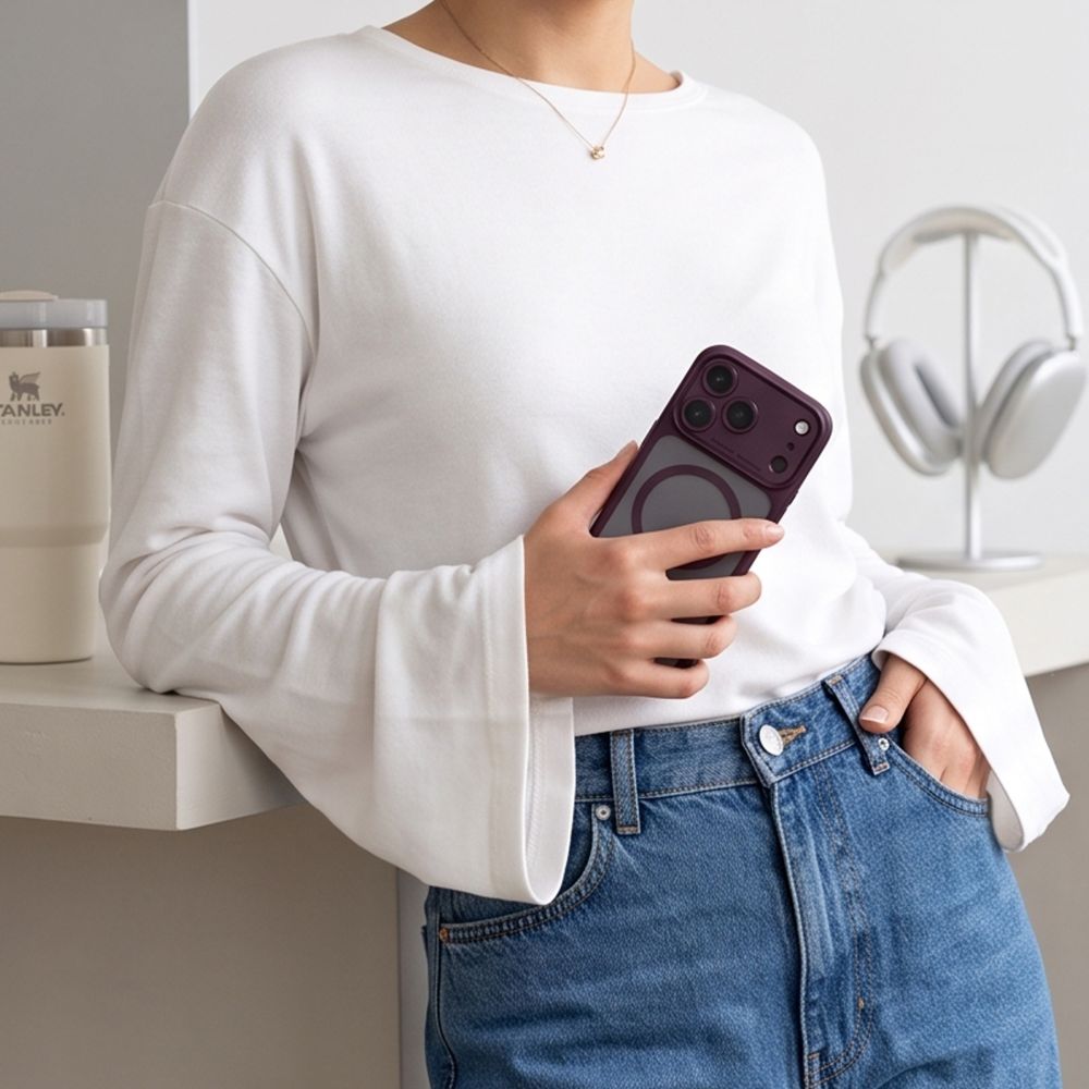 Tech Protect Magpeak Magsafe Cc Iphone 17 Pro / 18 Pro Mat Burgundy