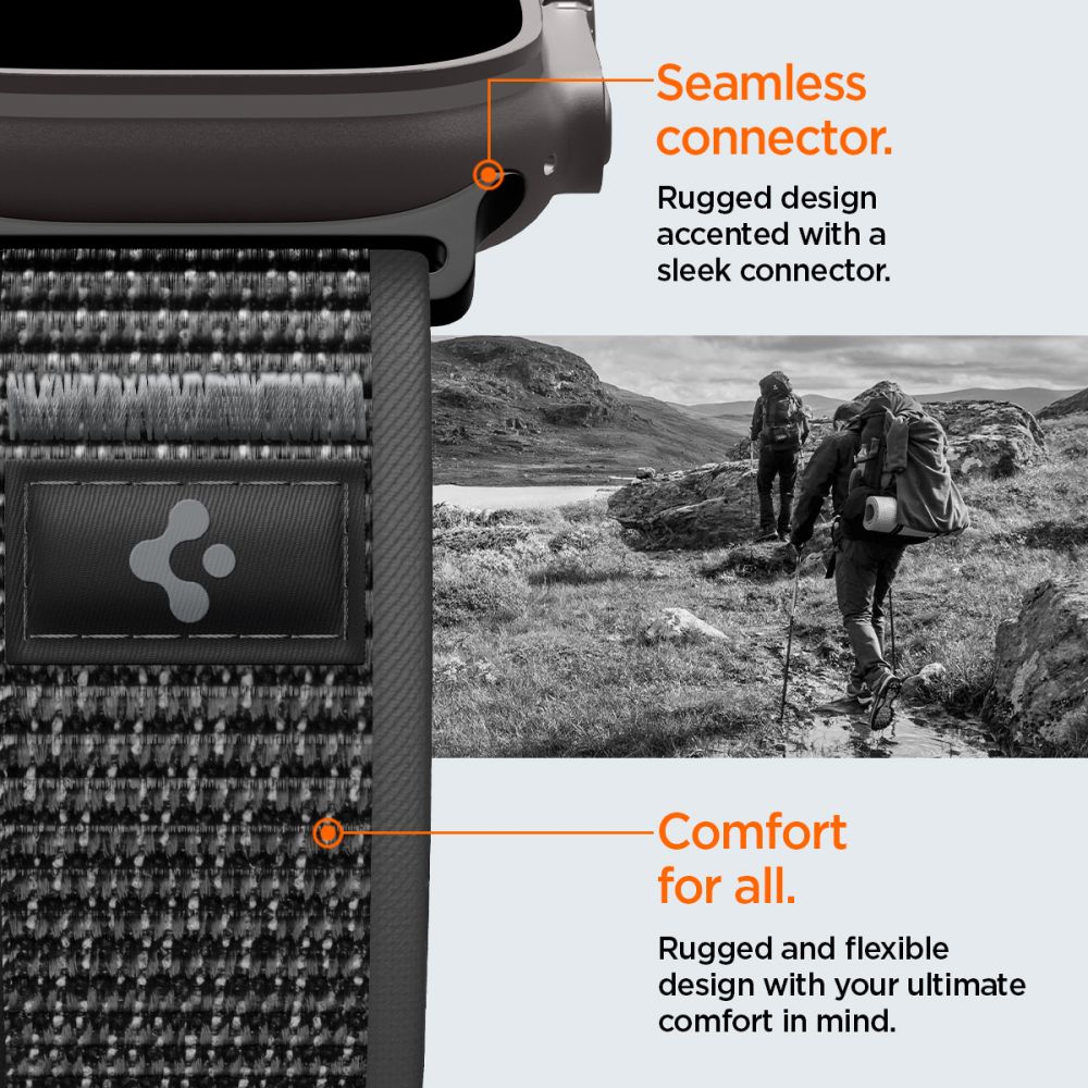 Spigen Athlex Air 2 Apple Watch 8 / 9 / 10 / 11 / 12 / Se / Ultra (44 / 45 / 46 / 49 Mm) Aktiv Sort / Grå