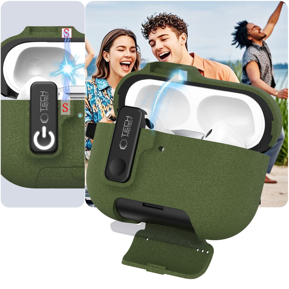 Tech Protect Slim Hook Apple Airpods Pro 3 Olivegrøn