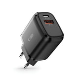Tech Protect C20 W 2 Port Netværksopladder Pd 20 W / Qc3.0 Sort