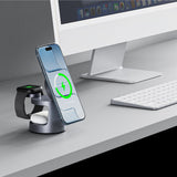Tech Protect A48 3 I 1 Magnetisk Magsafe Trådløs Oplader 25 W Qi2.2 Mørkegrå