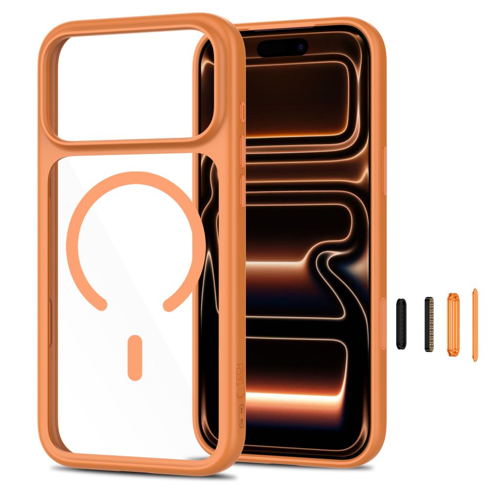 Tech Protect Magone Magsafe Cc + Glas 2 Pak Iphone 17 Pro Max / 18 Pro Max Cosmic Orange/Klar