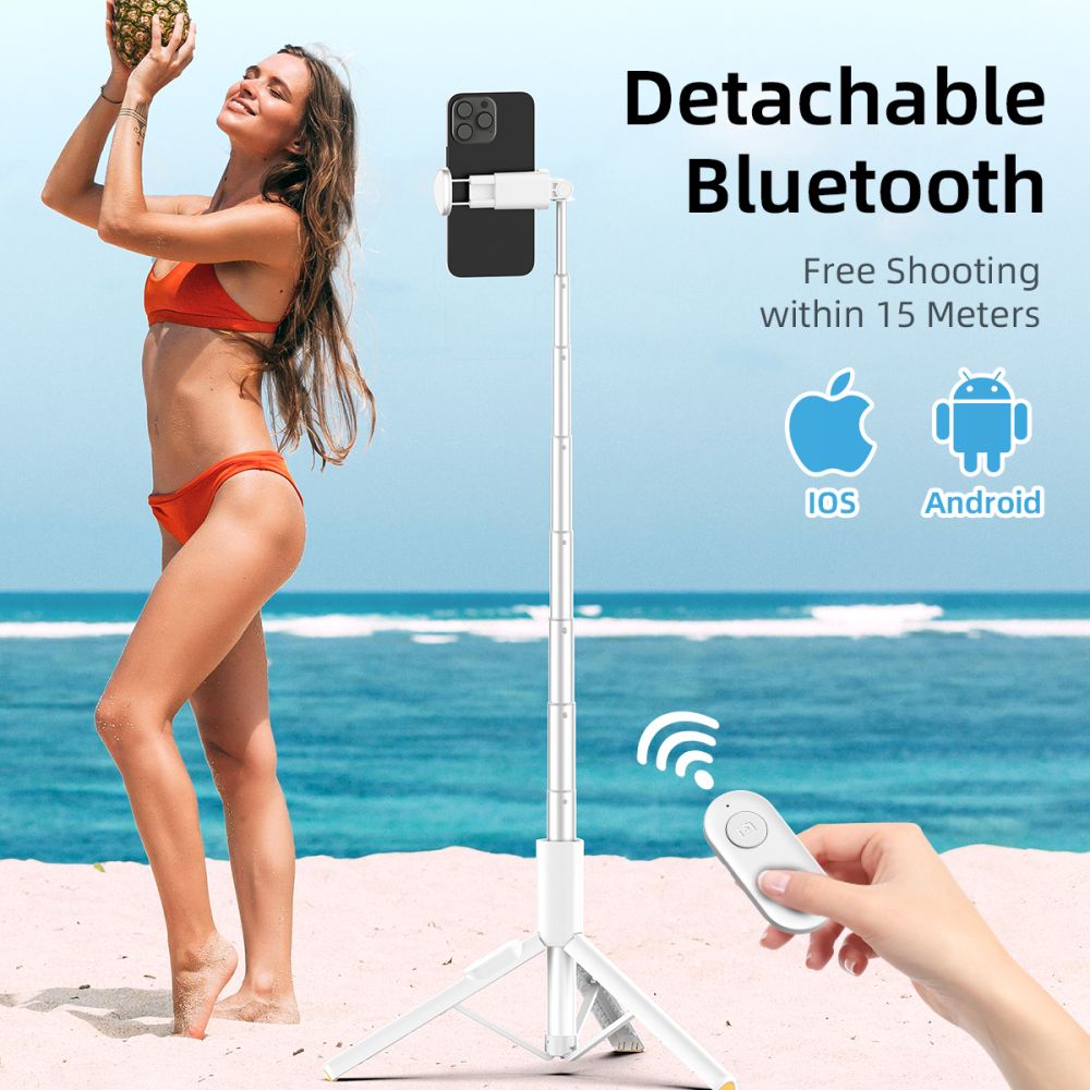 Tech Protect L09 S Bluetooth Selfie Stick Stativ Hvid