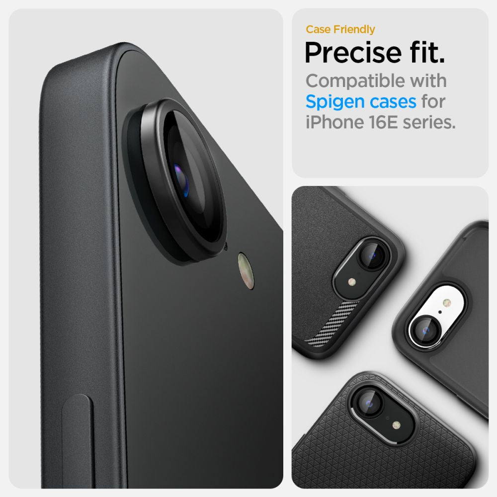 Kamera Beskyttelse Spigen Optik Pro Glas.Tr ”Ez Fit” Camera Protector 2 Pack Iphone 16 E / 17 E Sort