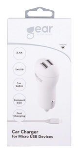 Gear 665058 oplader til mobil enhed Universel Hvid Cigartænder, Vekselstrøm Automatisk, Indendørs