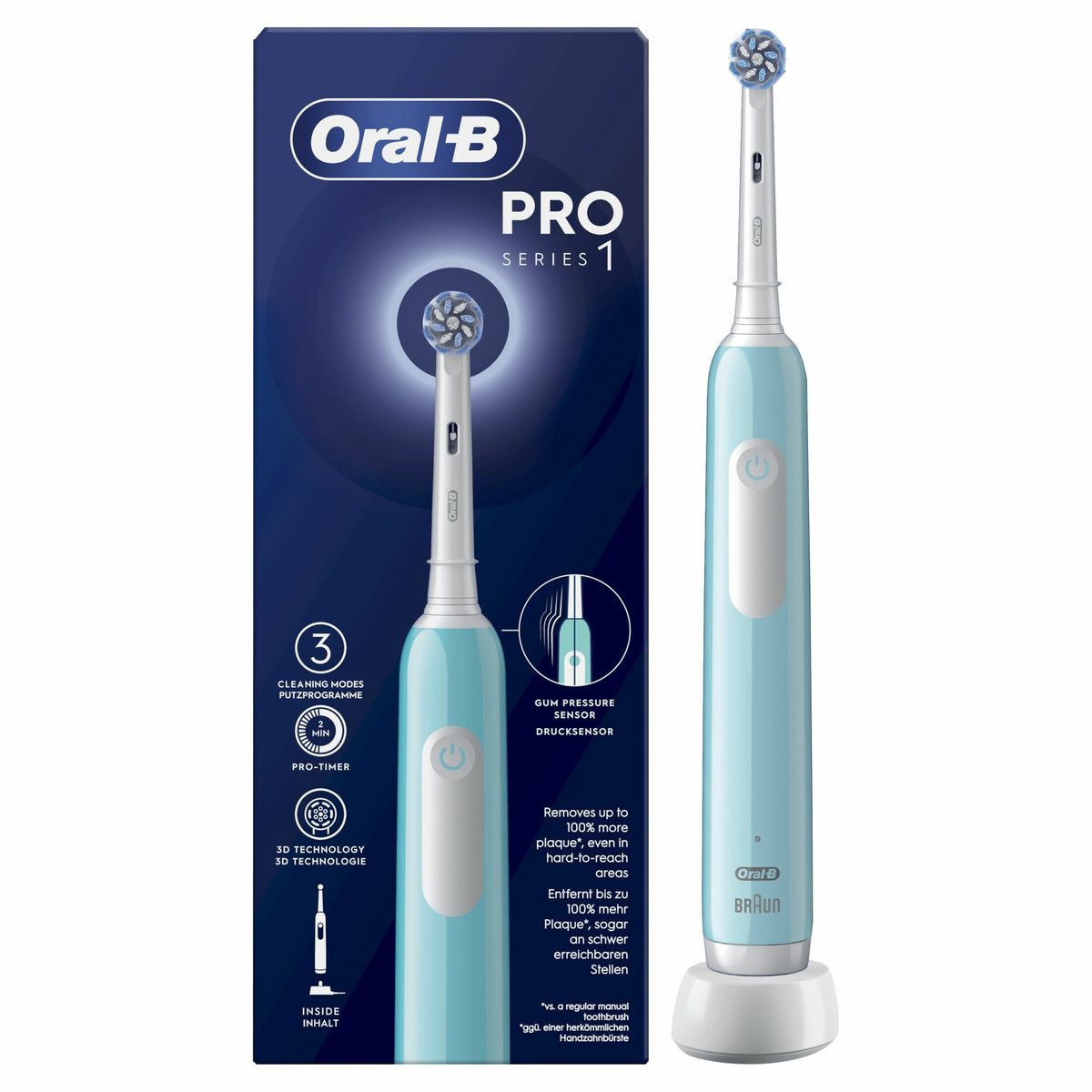 Oral-B Pro 1 Sensitive Clean Adult Rotating-oscillating toothbrush Blue