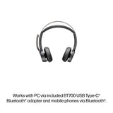 HP Poly Voyager Focus 2 Trådløs Høretelefoner Sort