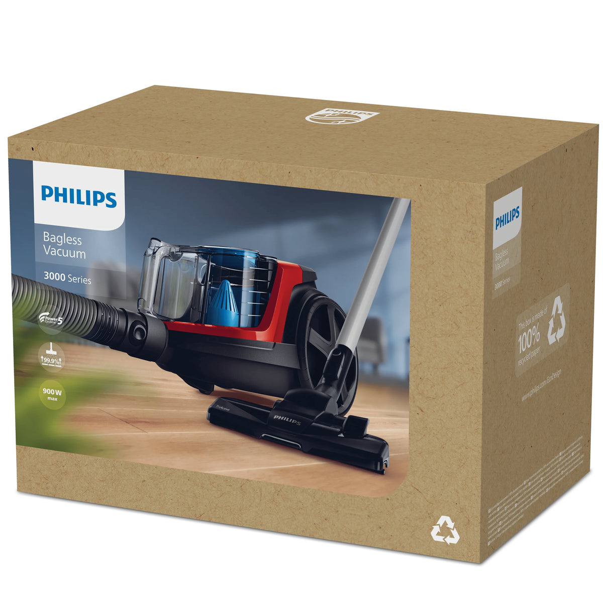 Philips PowerPro Compact FC9330 Støvsuger 1.5liter Sportsrød