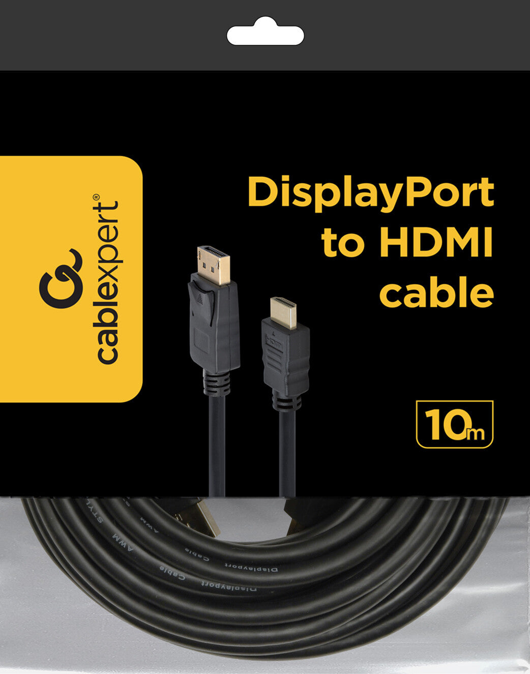 Gembird CC-DP-HDMI-10M videokabel adapter HDMI Type A (Standard) DisplayPort Sort