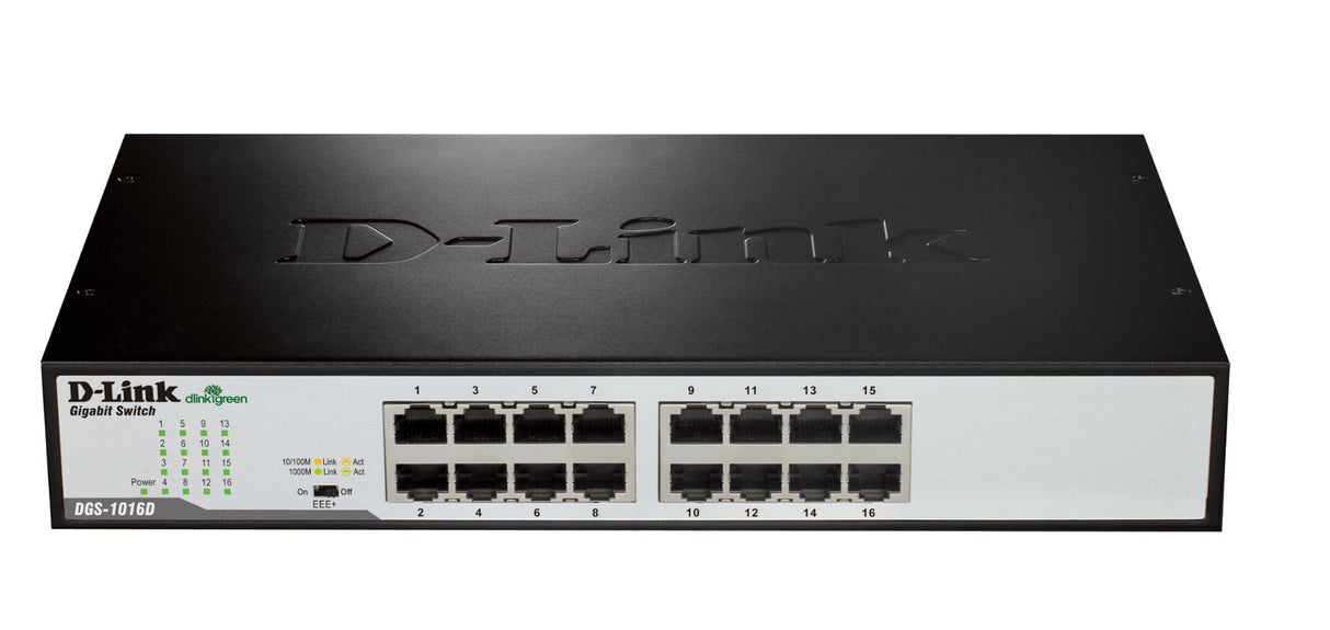 D-Link DGS-1016D/E netværksswitch Ikke administreret Sort, Metallic