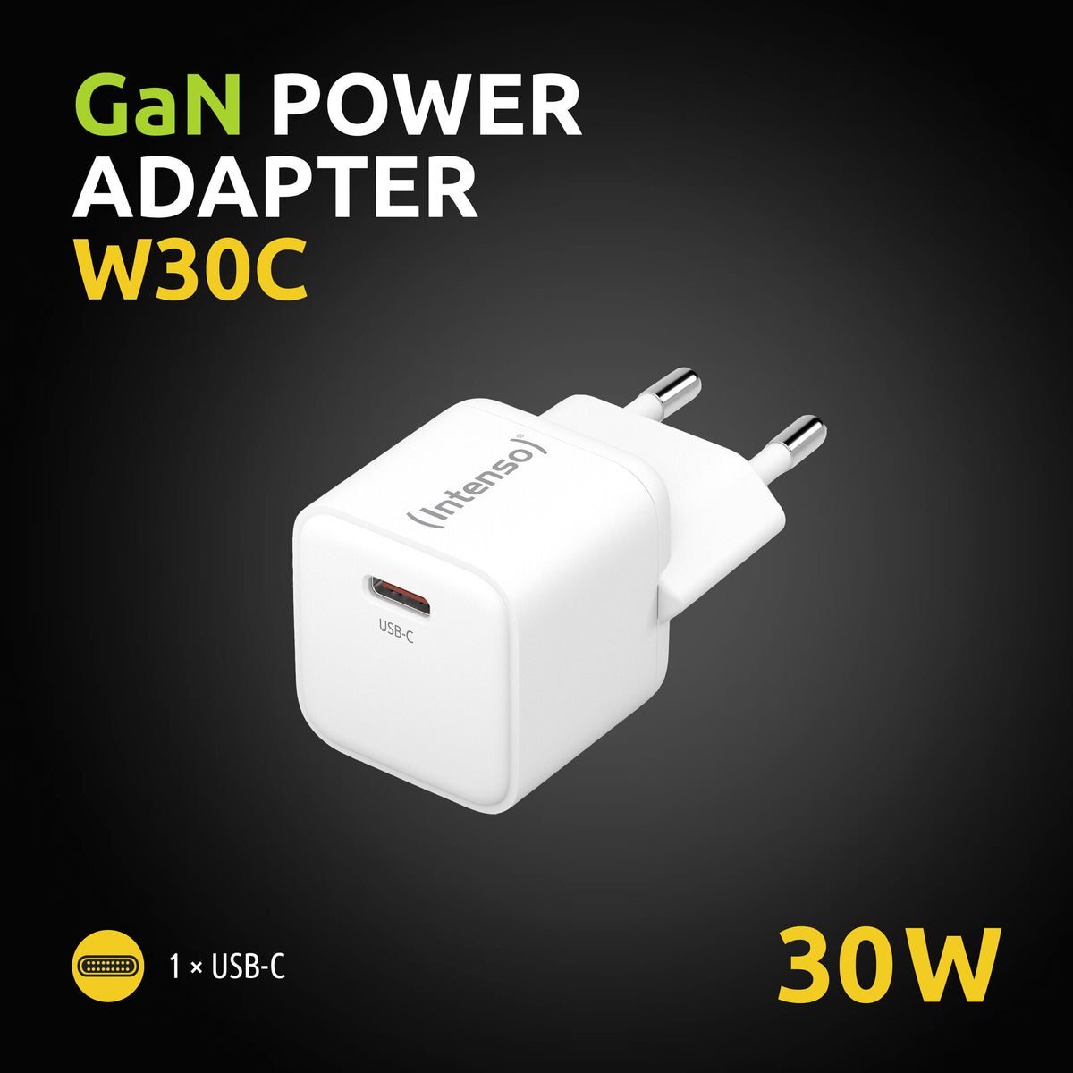 Intenso 7803022 Power Adapter W30C GaN white
