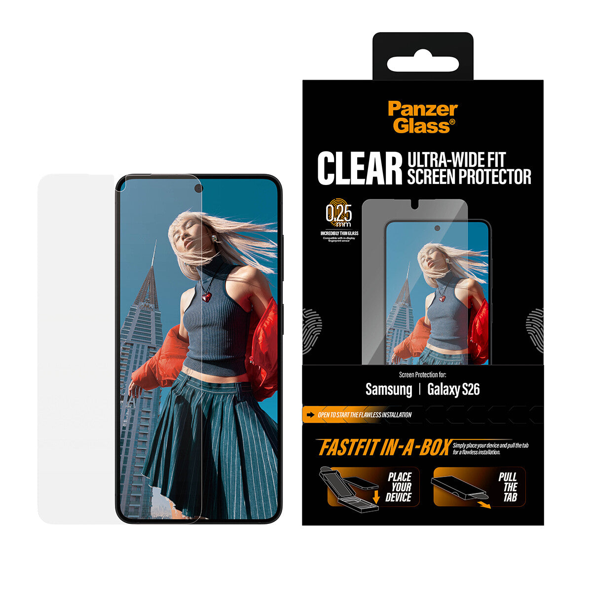 PanzerGlass ® Skærmbeskyttelse Samsung Galaxy S26 | Ultra-Wide Fit m. Fastfit in-a-box