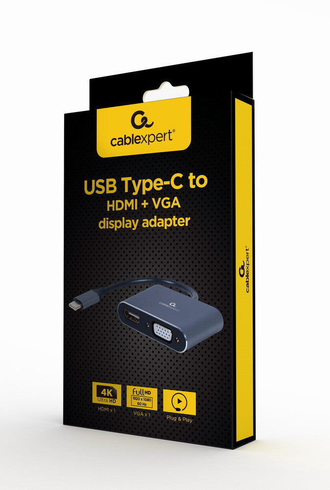 Cablexpert A-USB3C-HDMIVGA-01 USB grafisk adapter Grå