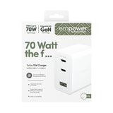 PanzerGlass empower by ® Turbo 70W Multiple Oplader inkl. 2 x USB-C + USB-A | EU Stik | Silver White