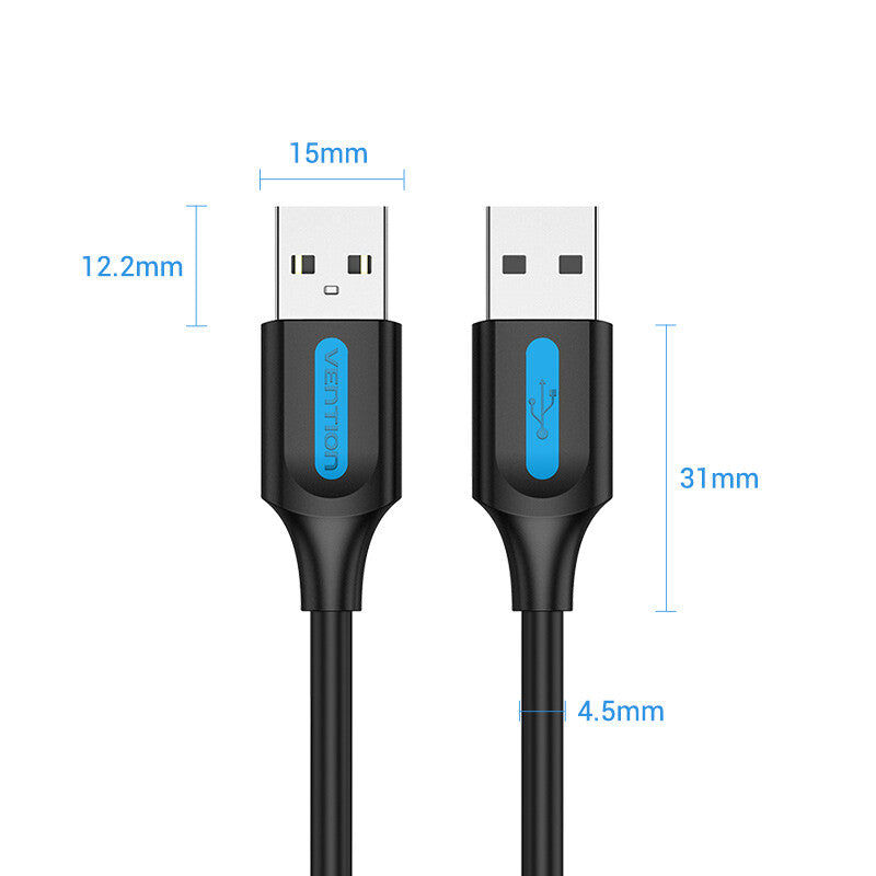 Vention COJBH USB-kabel USB 2.0 2 m USB A 0,48 Gbit/sek. Sort