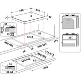 Whirlpool AKT 616/NB Sort Indbygget 60 cm Gaskomfur 4 zone(s)
