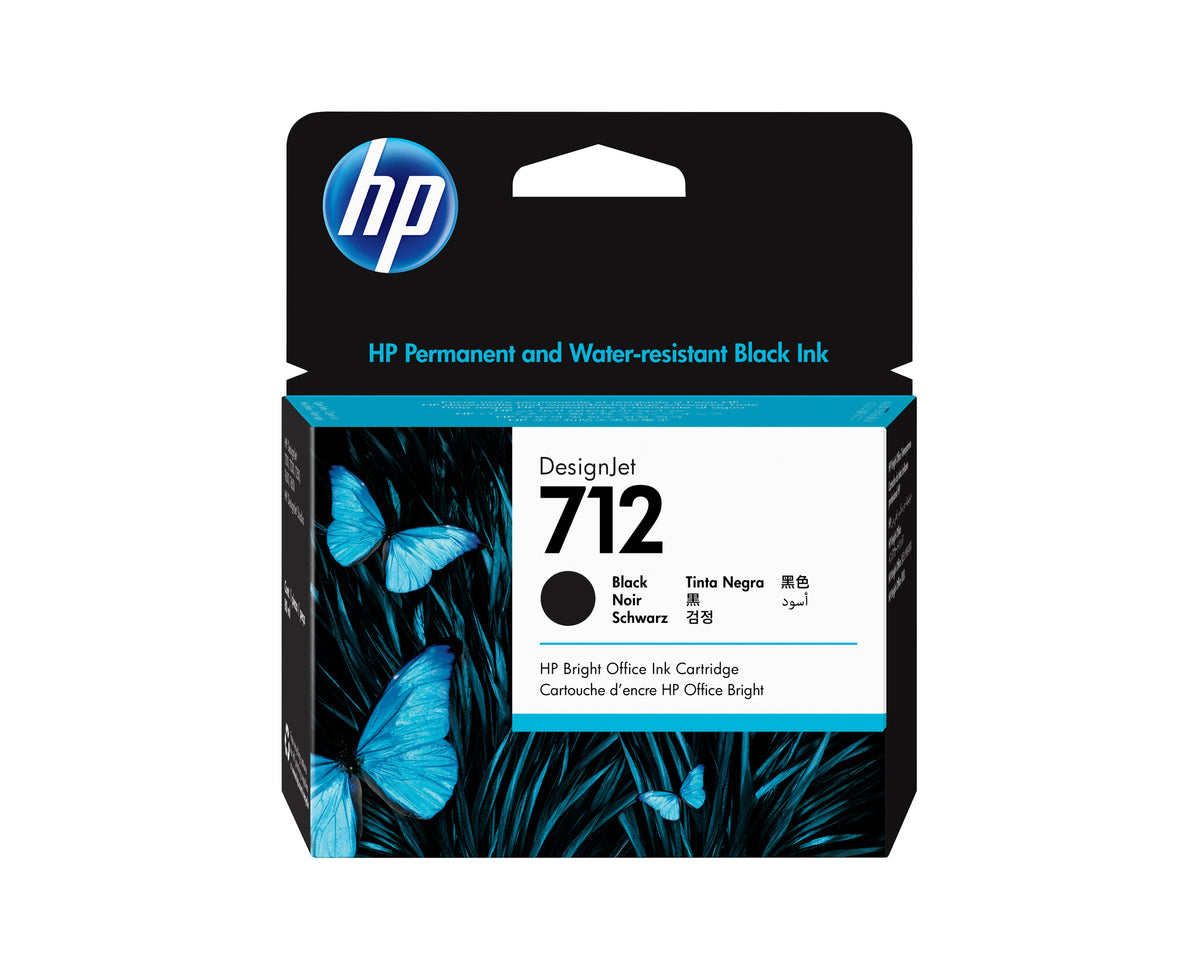 HP 712 Sort Blæk 3ED71A