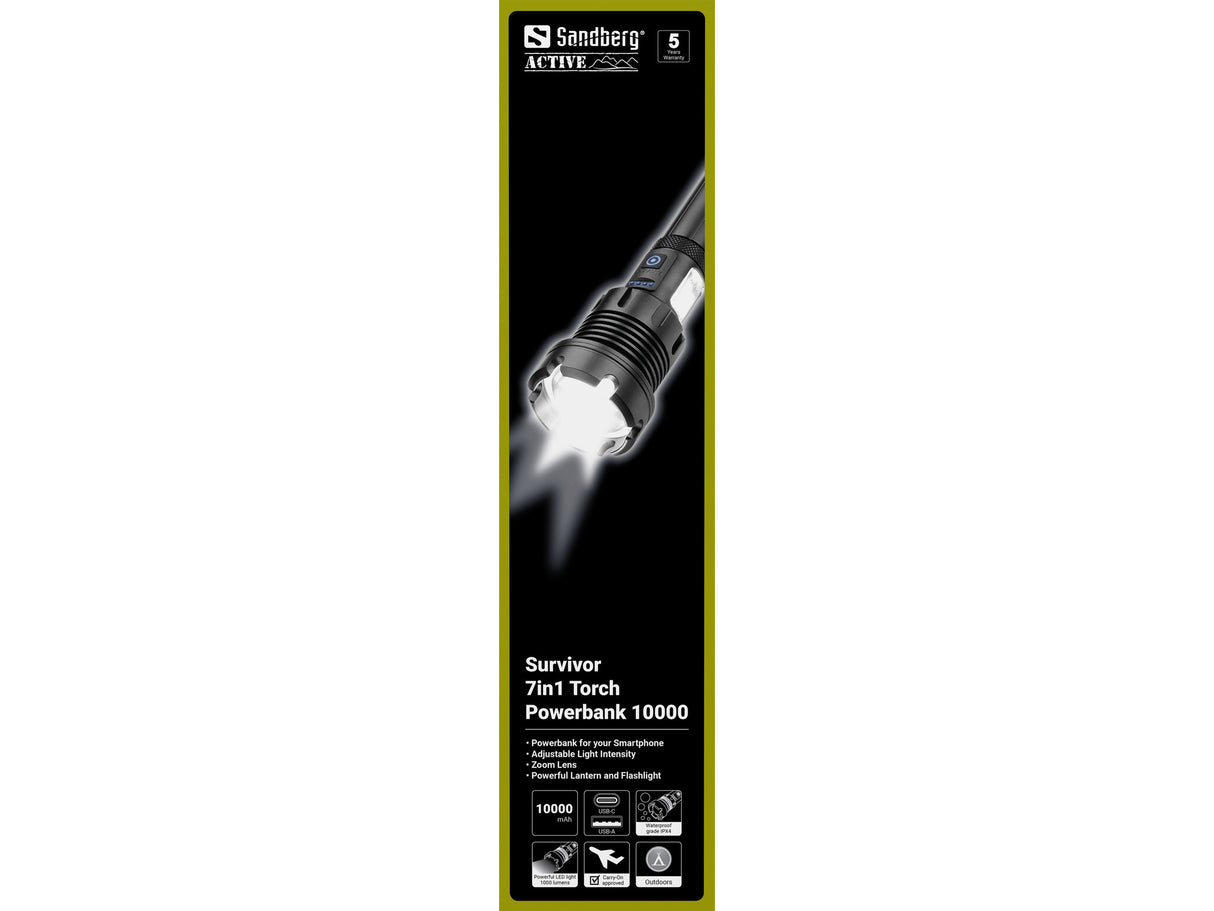 Sandberg Survivor 7in1 Torch Powerbank 10000