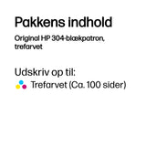 HP 304 Farve (cyan, magenta, gul) 100 sider Blæk N9K05AE