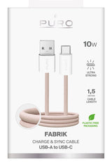 PURO PUCAC10WFABK415MTBEG USB-kabel USB 2.0 1,5 m USB A USB C Beige