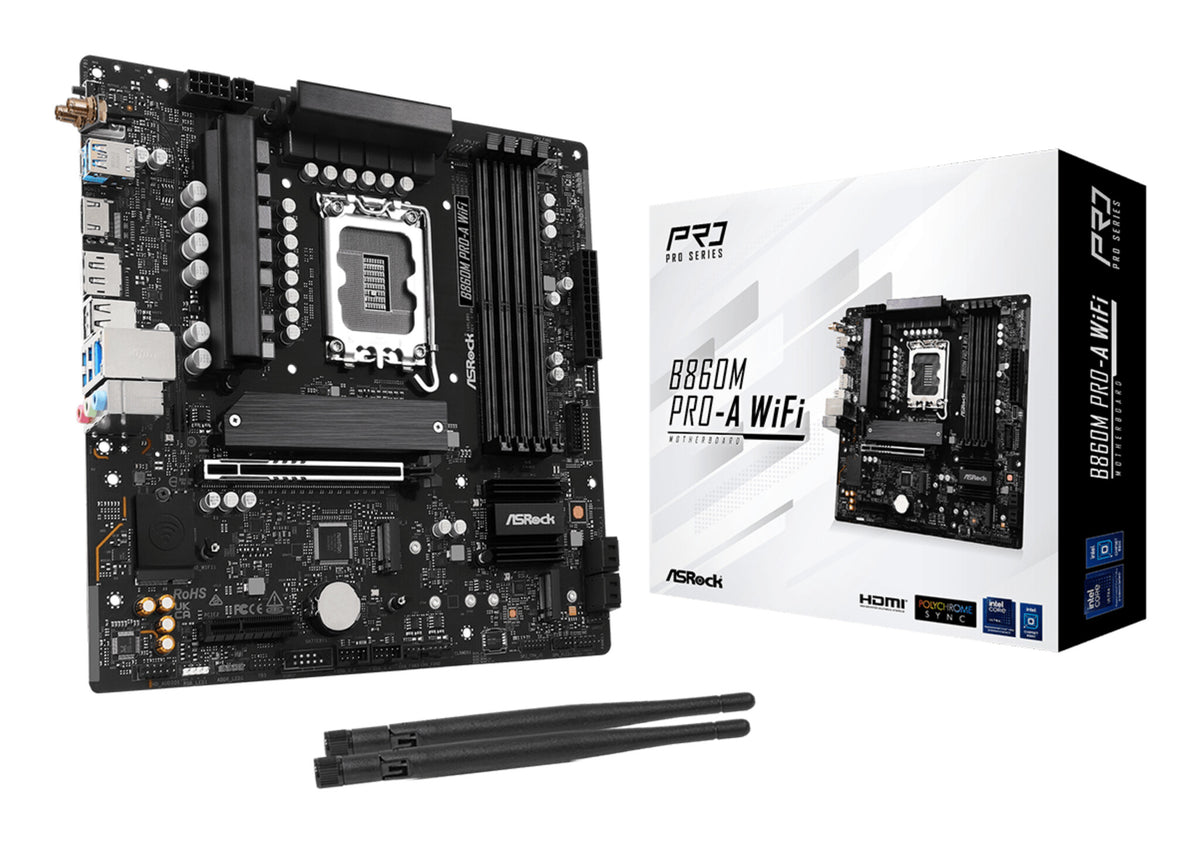 Asrock B860M Pro-A WiFi Intel B860 LGA 1851 (Socket V1) micro ATX