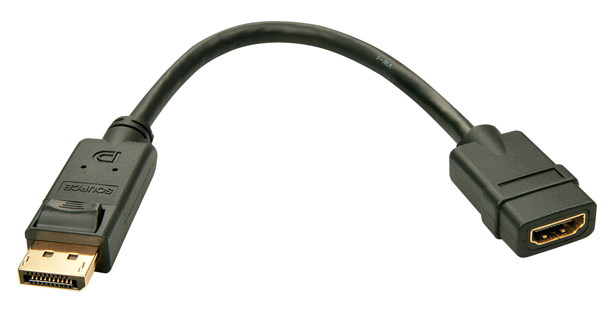 Lindy 41005 videokabel adapter 0,15 m DisplayPort HDMI Sort