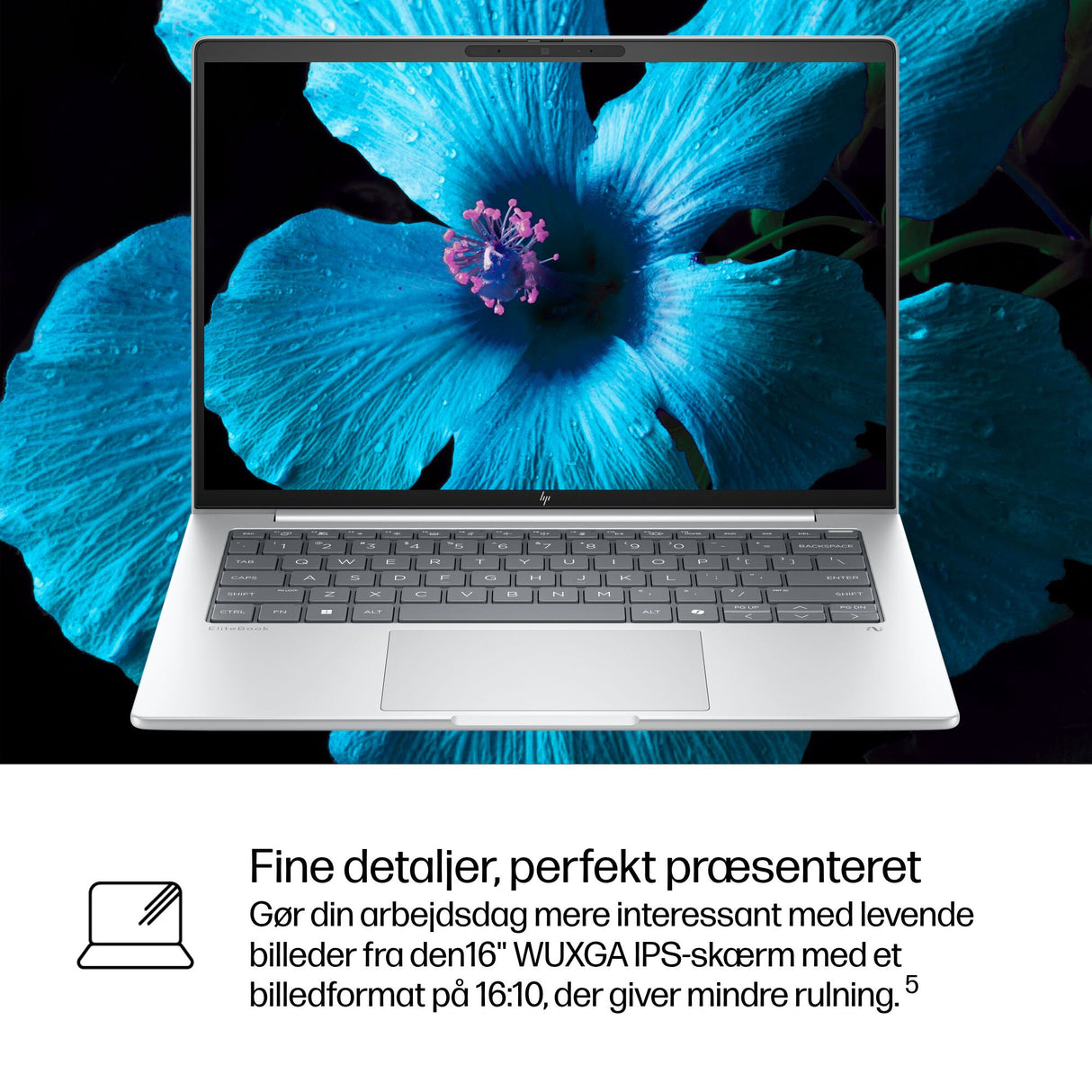 HP EliteBook 8 INC. Copilot+ PC Intel Core Ultra 5 228V Laptop 35,6 cm (14") WUXGA 32 GB LPDDR5x-SDRAM 512 GB SSD Wi-Fi 7 (802.11be) Windows 11 Pro Sølv