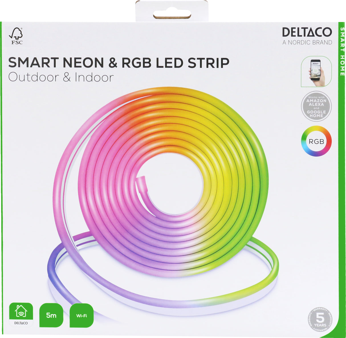 Deltaco SH-LSN5M Smart Home Neon RGB LED-strip