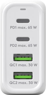 Goobay 4-ports USB GaN Oplader 65W PD Hvid