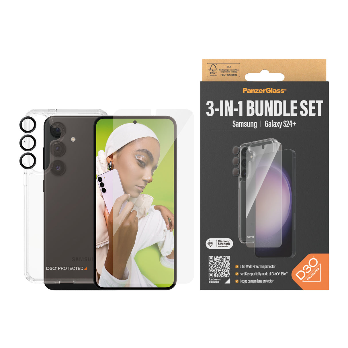 PanzerGlass Skærm/objektiv/rygbeskyttersæt Transparent Samsung Galaxy S24+