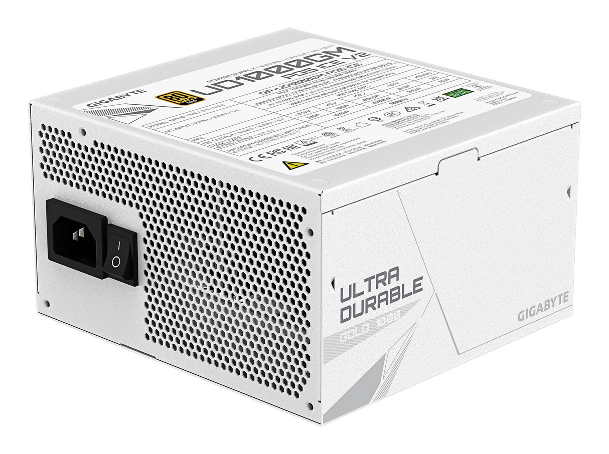GIGABYTE UD1000GM PG5 V2 ICE enhed til strømforsyning 1000 W 20+4 pin ATX ATX Hvid