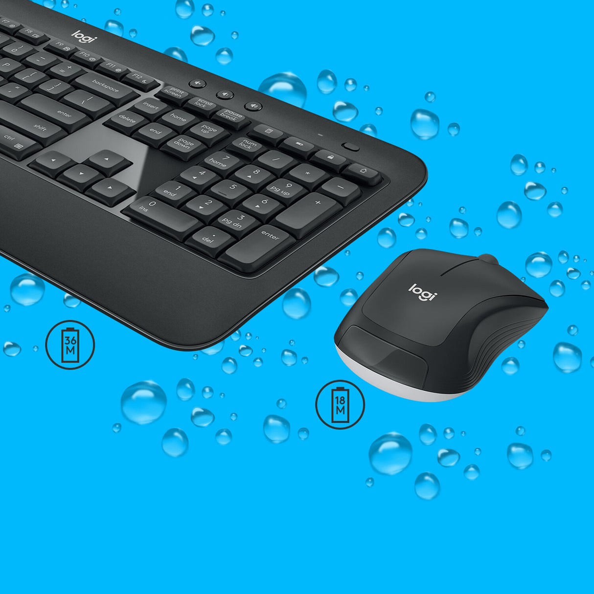 Logitech MK540 Advanced tastatur Mus inkluderet Universel RF trådløst QWERTY US International Sort