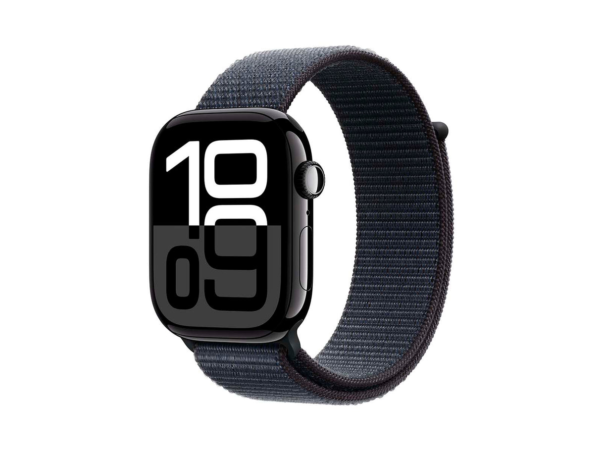 Apple Watch Series 10 GPS + Cellular 46mm Jet Black Aluminium Case with Ink Sport Loop