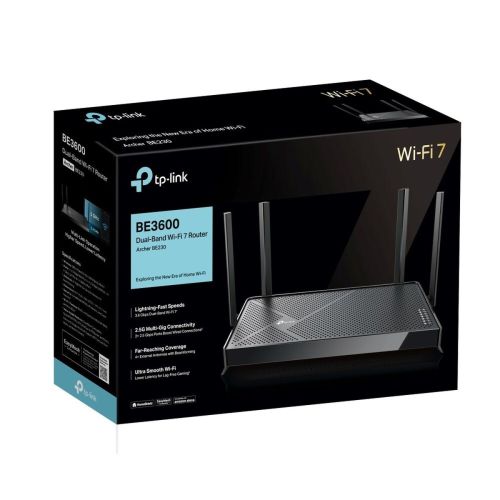 TP-Link Wi-Fi Router Archer BE230 BE3600, 3600Mbps, LAN/WAN, 802.11be, Wi-Fi 7, sort EU