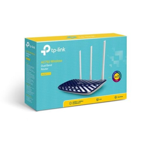 TP-Link Wi-Fi Router Archer C20 AC750, 750Mbps, LAN/WAN, 802.11ac, sort EU