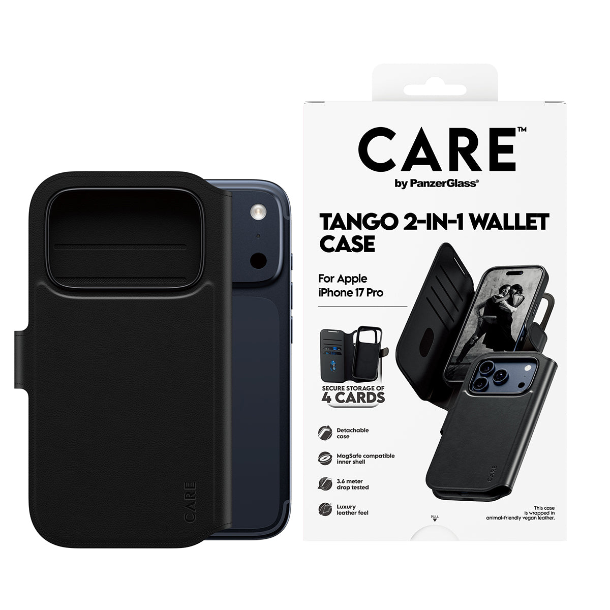 CARE by PanzerGlass Feature Case Tango Two-in-One Wallet w. MagSafe iPhone 17 Pro
