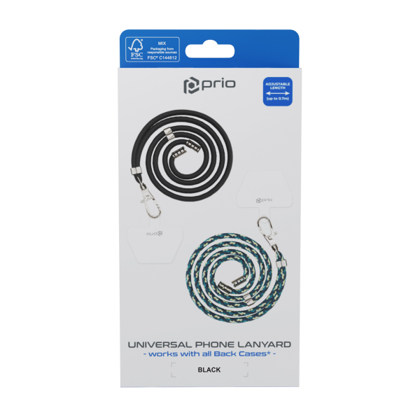 prio Universal Telefonsnor 0,7m sort