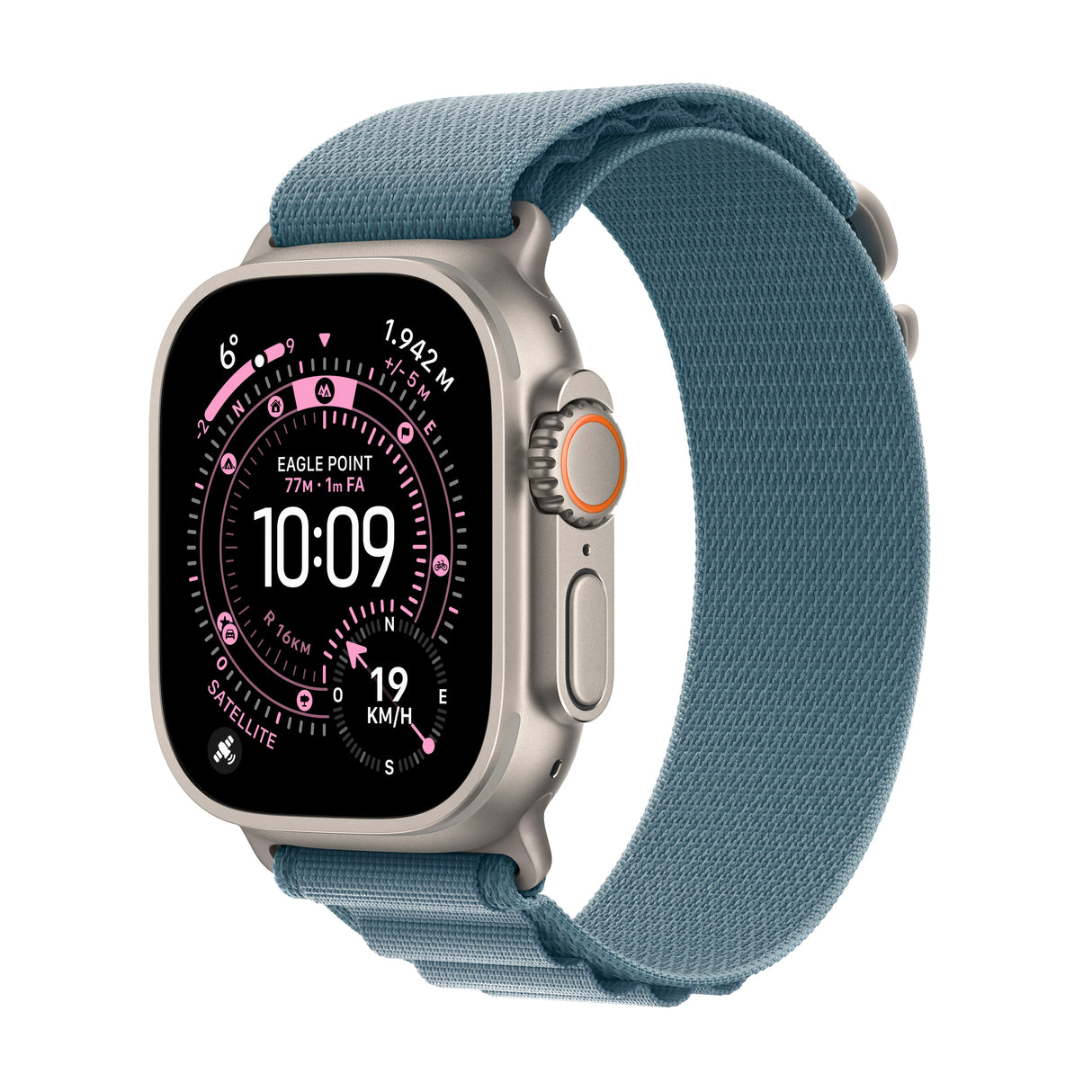 *Apple Watch Ultra 3 GPS + Cellular 49mm Natural Titanium Case with Light Blue Alpine Loop - Medium