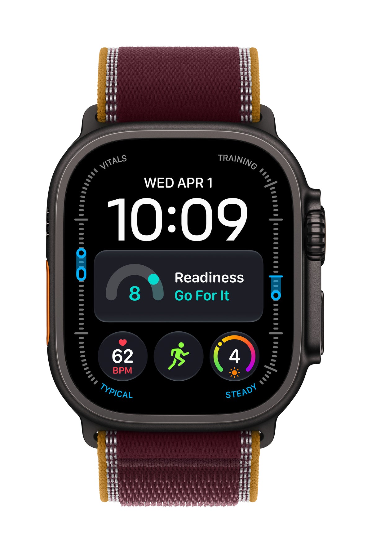*Apple Watch Ultra 4 GPS + Cellular 49mm Black Titanium Case with Burgundy Trail Loop - M/L
